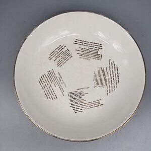 Mid Century Modern White Gold Trim Appetizer Chip Dip Recipe Plate 18K Gold 10x2